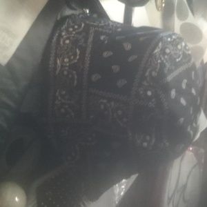 Black bandana hat Paisley print